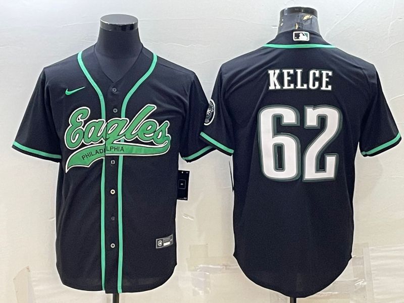 Men Philadelphia Eagles #62 Kelce Black 2022 Nike Co branded NFL Jersey
